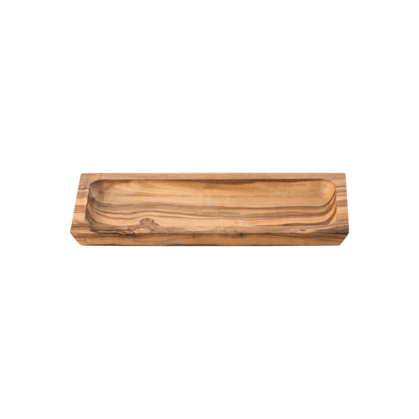 Planche de service creusée en olivier - 28 x 12 x 2 cm