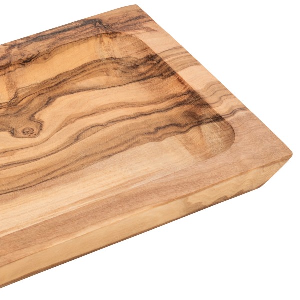 Planche de service creusée en olivier - 28 x 12 x 2 cm