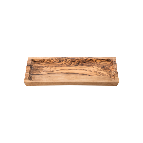 Planche de service creusée en olivier - 35 x 18 x 2 cm