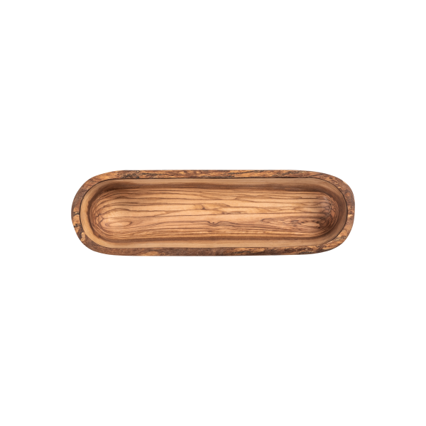 Récipient de service en olivier - 26 x 8 x 8 cm