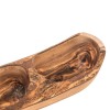 Triple récipient creusé en olivier - 35 x 9 x 9 cm