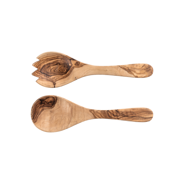 Set de couverts à salade en olivier - 27 cm