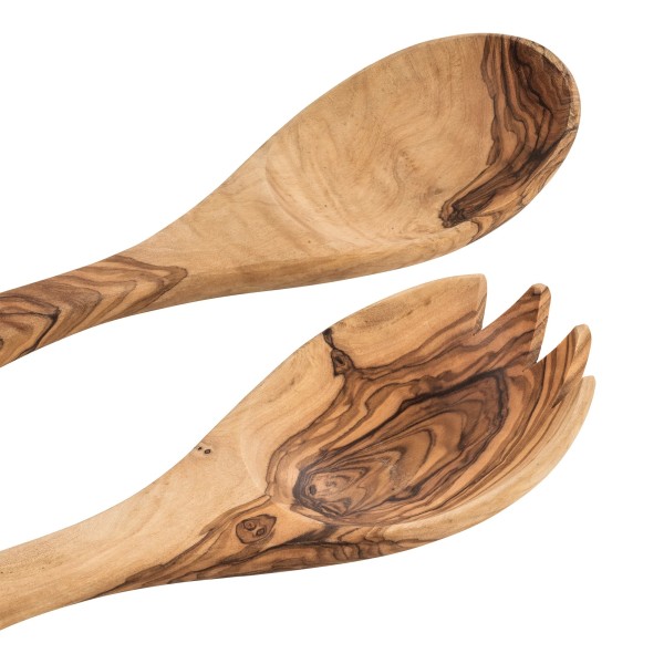 Set de couverts à salade en olivier - 27 cm