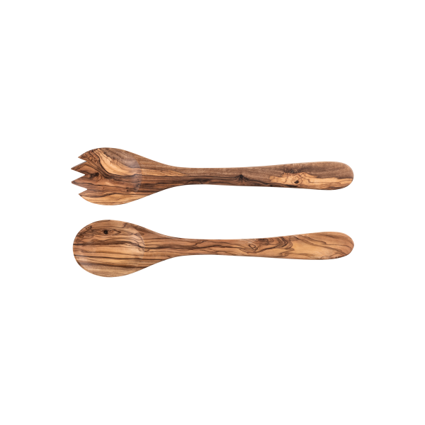 Set de couverts à salade en olivier - 30 cm