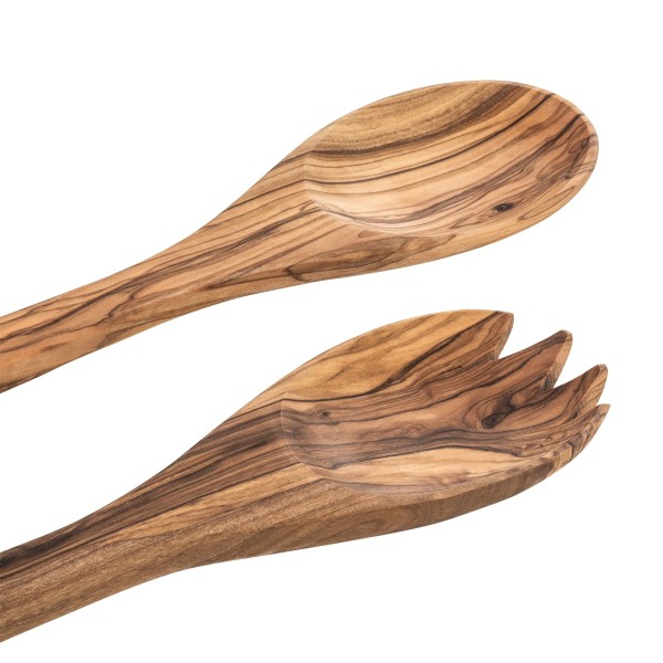 Set de couverts à salade en olivier - 30 cm