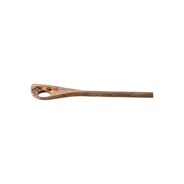 Cuillère de service trouée en olivier - 30 cm