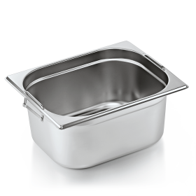 Bac gastro en acier chrome-nickel - GN 1/2 - Profondeur 100 mm - Poignées tombantes