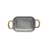 Plat de service rectangulaire inox chromé - 13 x 8,5 x 3,5 cm - Vintage