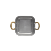 Plat de service inox chromé - 12 x 12 x 5 cm - Vintage