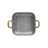 Plat de service carré en acier chrome-nickel - 14 x 14 x 5 cm - Vintage