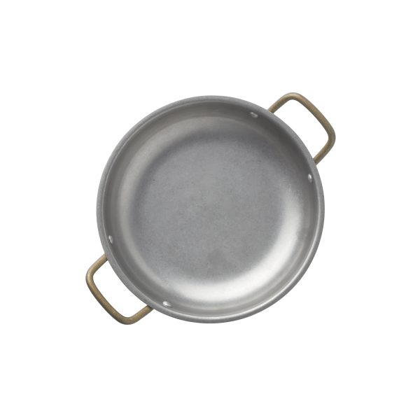 Plat de service rond inox chromé - Ø 20 - Vintage