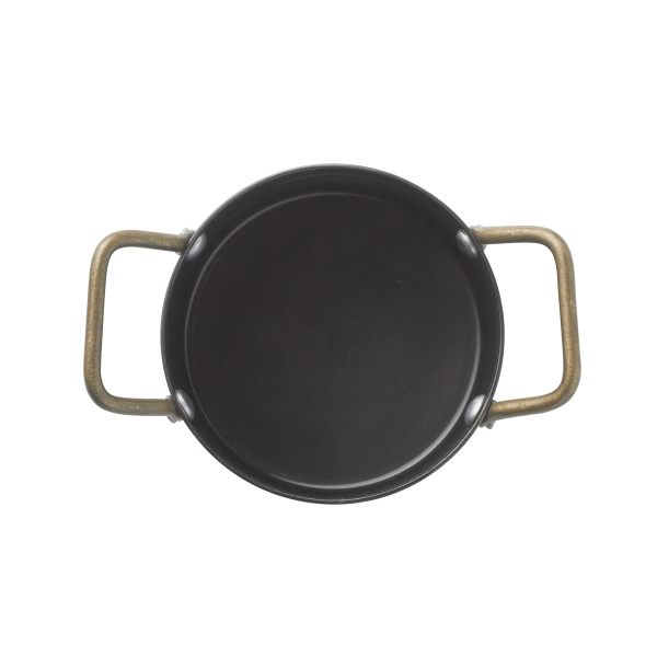Mini-marmite de service en acier chrome-nickel - Ø 9 cm - PVD noir