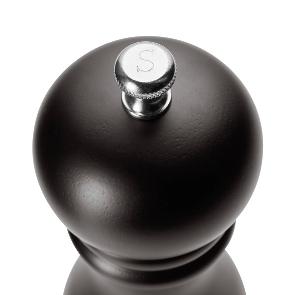 Moulin à sel en bois noir mat vernis - 20 cm