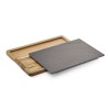 Planche de service en bois d'acacia et plaque en ardoise - 33 x 23 cm