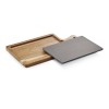 Planche de service en bois d'acacia et plaque en ardoise - 34 x 18 cm