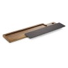 Planche de service en bois d'acacia et plaque en ardoise - 53 x 12,5 cm
