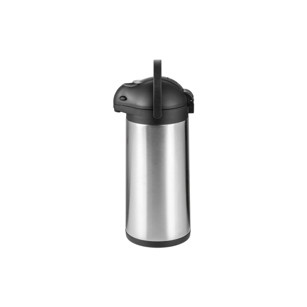 Pichet isotherme à pompe en acier chrome-nickel - 5 L - Hauteur 43 cm