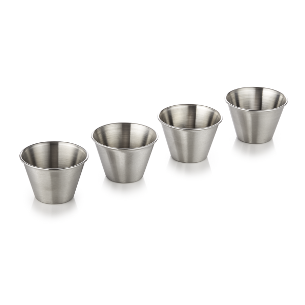 Pot à sauce en acier chrome-nickel - 80 ml (lot de 4)