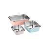 Set de 3 boîtes de conservation inox 18/8 revêtement coloré