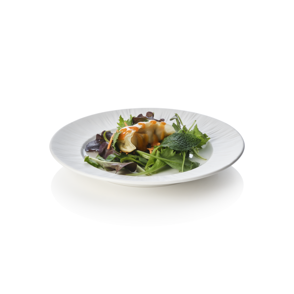 Assiette plate en porcelaine Ø 22 cm - Série Shiro (lot de 4)