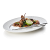 Assiette ovale en porcelaine - 33 x 24,5 cm - Série Shiro (lot de 2)