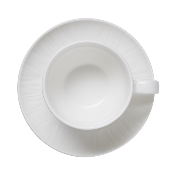 Tasse à cappuccino en porcelaine - 200 ml - Avec soucoupe - Série Shiro (lot de 4)