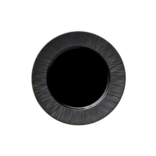 Assiette plate en porcelaine - Ø 22 cm - Série Kuro (lot de 4)