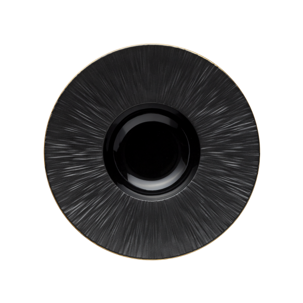 Assiette à pâtes en porcelaine - Ø 24 cm - Série Kuro (lot de 3)