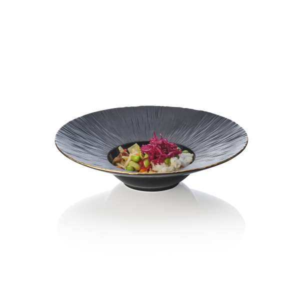 Assiette à pâtes en porcelaine Ø 27,5 cm - Série Kuro (lot de 2)