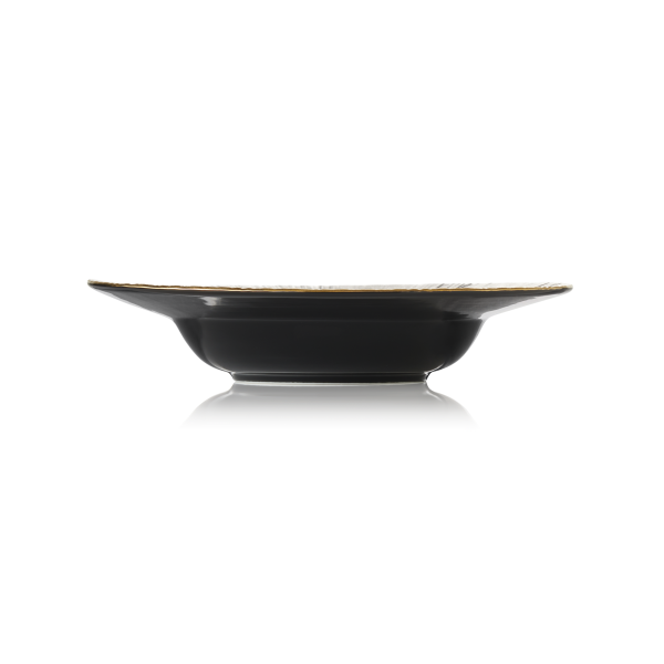 Assiette creuse en porcelaine Ø 23,5 cm - Série Kuro (lot de 3)