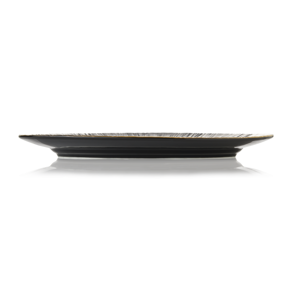 Assiette ovale en porcelaine - 33 x 24,5 cm - Série Kuro (lot de 2)