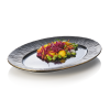Assiette ovale en porcelaine - 33 x 24,5 cm - Série Kuro (lot de 2)