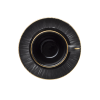 Tasse à espresso en porcelaine - 80 ml - Avec soucoupe - Série Kuro (lot de 4)