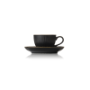 Tasse à espresso en porcelaine - 80 ml - Avec soucoupe - Série Kuro (lot de 4)