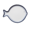 Assiette à poisson en porcelaine - 35 x 26 x 3 cm (lot de 3)