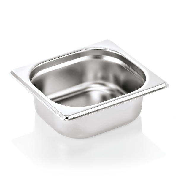 Bac gastro en acier chrome-nickel - GN 1/6 - Profondeur 65 mm (lot de 6)
