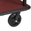 Chariot à bagages inox 18/8 noir poudré - 112 x 60 cm - Tapis rouge - Max 250 kg