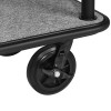 Chariot à bagages inox 18/8 noir poudré - 112 x 60 cm - Tapis gris - Max 250 kg