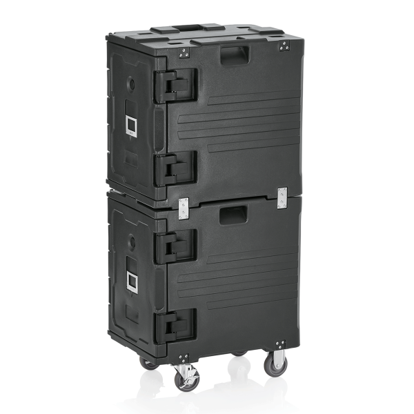 Conteneur isotherme double GN 1/1 sur roulettes - 68 x 48 x 135 cm