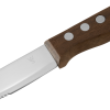 Couteau à steak acier chromé 13/0 - Manche bois de pakka - Lame 12 cm (lot de 6)