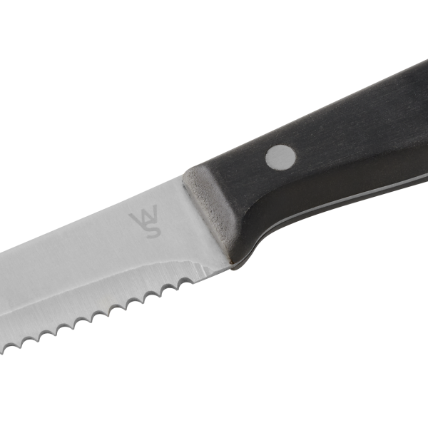 Couteau à steak acier chromé 13/0 - Manche POM - Lame 12 cm (lot de 6)