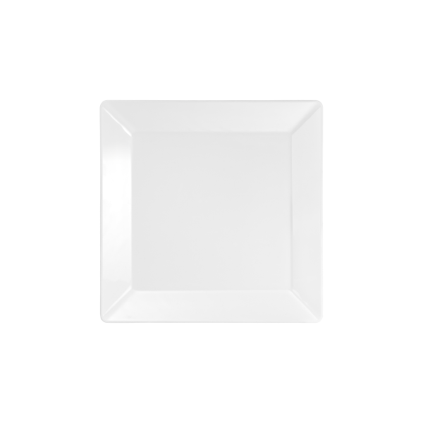 Plateau de service carré en mélamine blanche - 37 x 37 cm