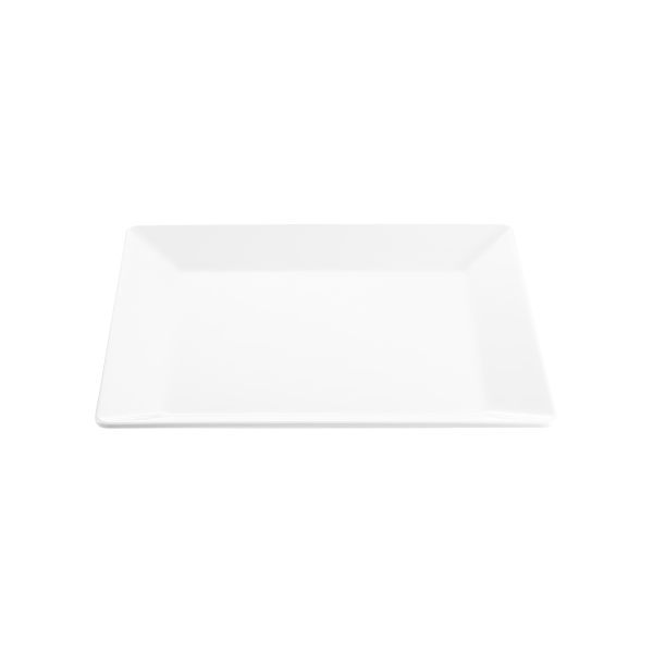 Plateau de service carré en mélamine blanche - 37 x 37 cm