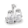 Set ménagère salière et poivrière en verre et inox - 10,5 cm