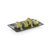 Assiette en porcelaine noire d'inspiration asiatique - 23 x 13 cm (lot de 4)