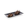 Plat en porcelaine noire d'inspiration asiatique - 30,5 x 14 cm (lot de 4)