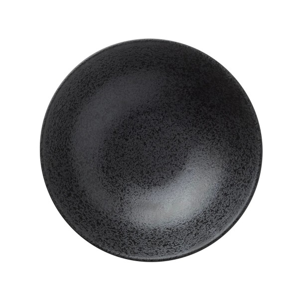 Assiette creuse en porcelaine noire d'inspiration asiatique - Ø 22,5 cm (lot de 3)