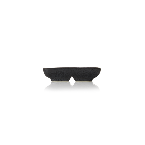 Double coupelle en porcelaine noire - 11 x 7,5 cm (lot de 12)