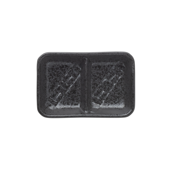 Double coupelle en porcelaine noire - 11 x 7,5 cm (lot de 12)