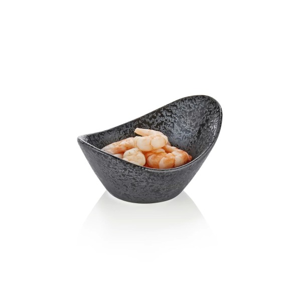 Coupelle contemporaine en porcelaine noire - 11 x 8,5 x 5 cm (lot de 6)
